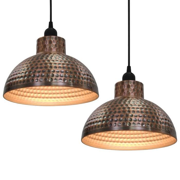 VidaXL 2x Plafonnier Semi-sphérique Couleur Cuivre Lumière Lampe Suspension 242556