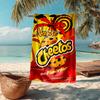 Custom Name Ultra-Soft Beach Towel with Cheetos Theme,Ideal for Pool - Camping, Diving - Perfect Travel Essential, Vibrant Beach Towel.