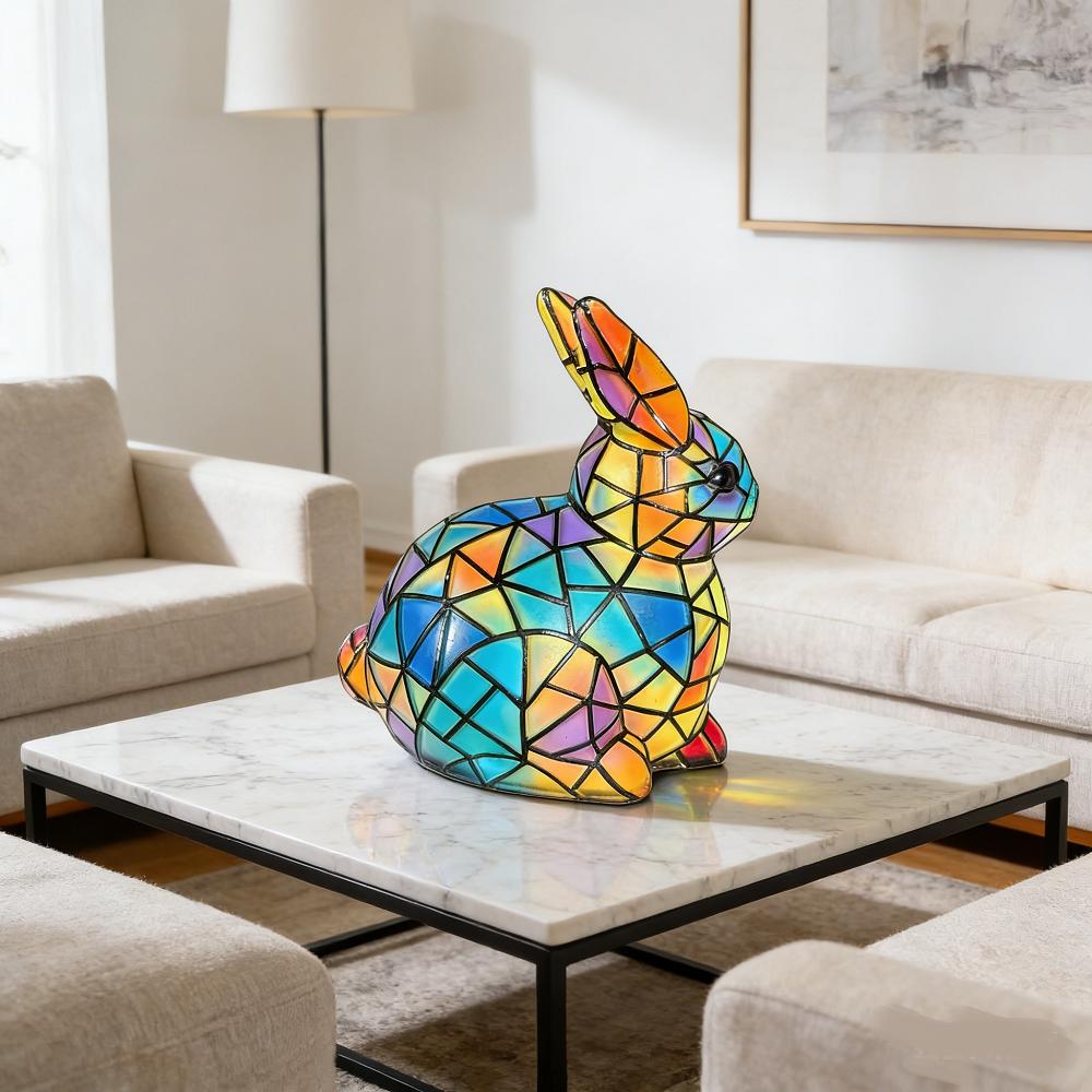 Rabbit Table Lamp Led Led Night Light Resin Animal Statue Resin Home Table Ornament For Home Gift Living Room