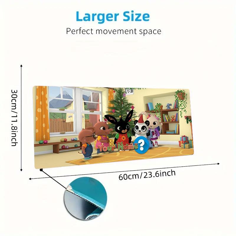 Bing Custom Name Large Size Mouse Pad Large Gaming Table Cushion Non-slip Laptop Tablet Big Mousepad XXL Mat Mini PC Playmat With Lock Edge