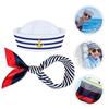 Dressing Up Yacht Captain Hat Navy Blue Scarf Sailor Hat Sailor Ship Cap  Men Women