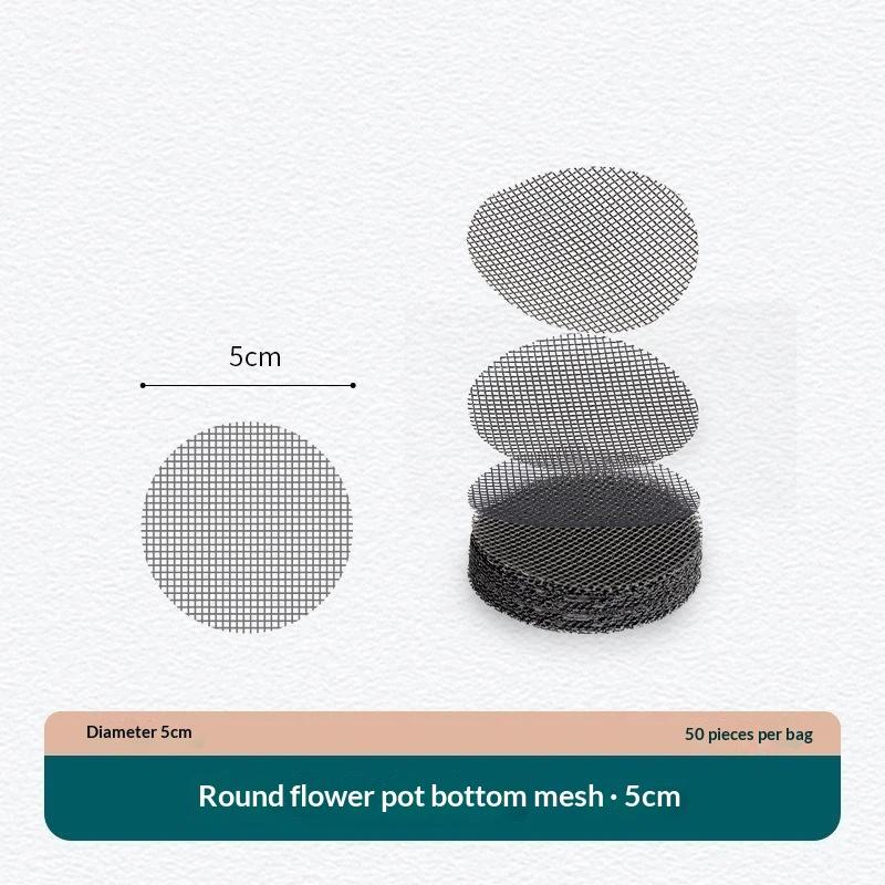 50Pcs Flower Pot Drainage Hole Mesh Pads Plastic Breathable Prevent Soil Leakage for Indoor Outdoor Bonsai Planting