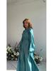 2023 Autumn Rhinestone Inset Lace-up Flared Sleeve Slimming Socialite Dress