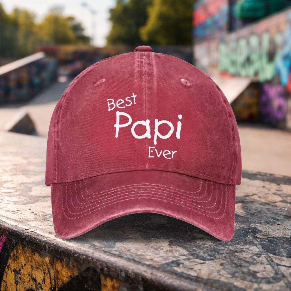 Best Papi Ever Print Washed Adjustable Baseball Cap Lightweight Unisex Duckbill Hat for Unisex Women