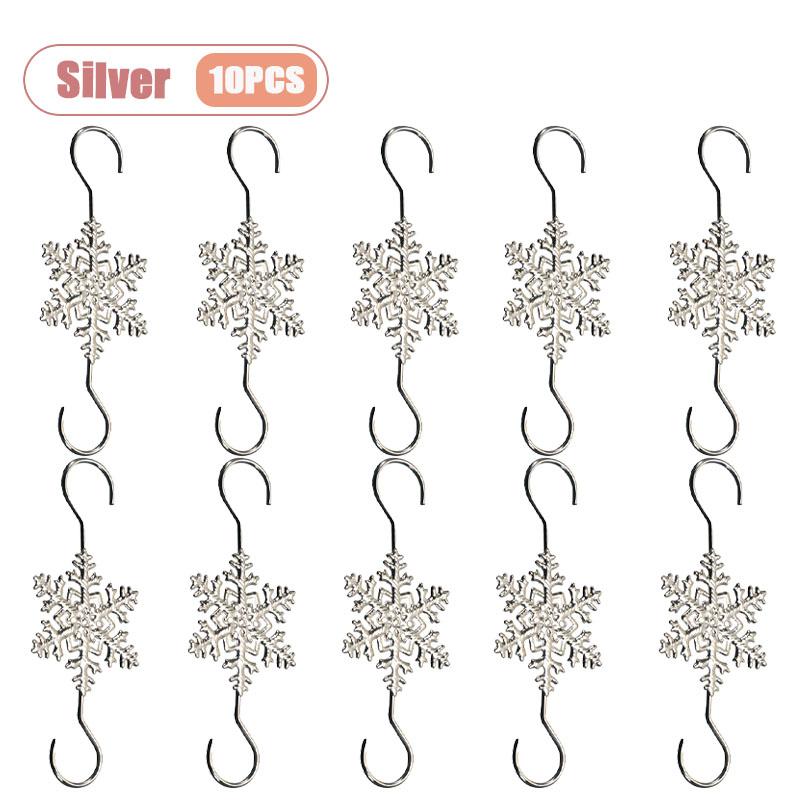 

Рождественский крючок-снежинка Металлический крючок S-образной формы с завитком Проволочный крючок для украшения праздничной елки Зимний праздничный аксессуар Товары для дома 1Bag