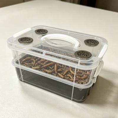 Caja de Cría de Gusanos de la Harina Yousheng Sistema de Granja de Gusanos de la Harina con Bandeja de Residuos Contenedor Transpirable para Cría de Gusanos de la Harina para Cría de Insectos a Pequeña Escala Alimentación