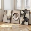 Wabi-Sabi Neutral Abstract Wall Art Set, Beige Black Geometric Organic Canvas Prints, Minimalist Home Decor & Perfect Gifts