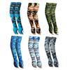 A Pair Outdoor Sunscreen Ice Silk Arm Sleeves for Hiking, Cycling, Camouflage, Extra Large and Long Fingerless Arm Sleeves for Bicycles and Fishing