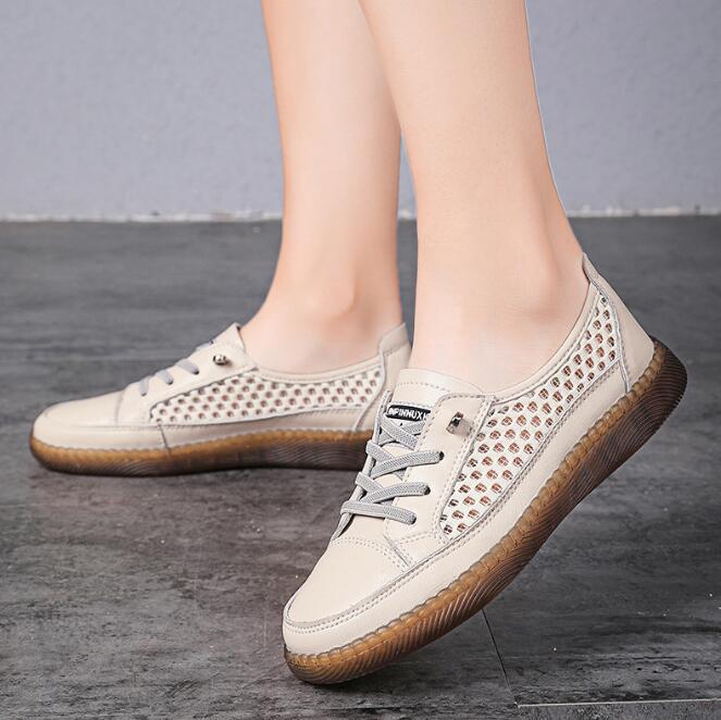 Modne skórzane białe buty wsuwane płaskie damskie oddychające mokasyny Laides Tenis wiosna lato damskie mokasyny Chaussures Femme