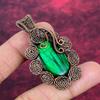 Green Fire Labradorite Pendant Flower Jewelry Copper Wire Wrap Gemstone Pendant