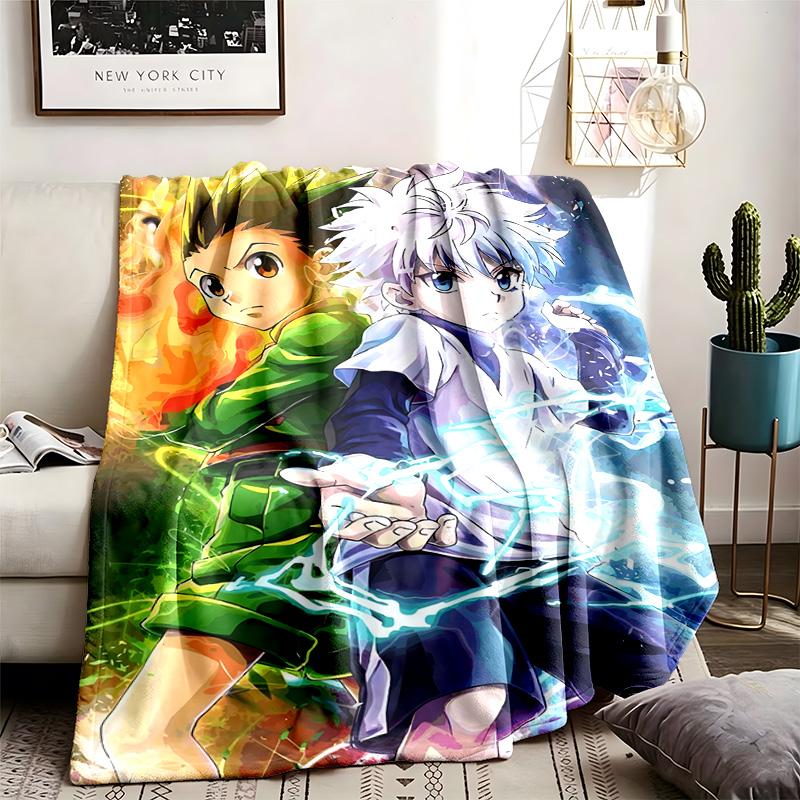Hunter × Hunter (1) Coperta Adatta a Tutte le Stagioni e Perfetta per i Pisolini Presenta Colori Vivaci Un Regalo Ideale per Famiglia e Amici