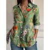 Women's Shirt Floral Active Stylish Buttons Blouse Lapel Neck Blouse Womens Long Sleeve Shirt Womens Clothing