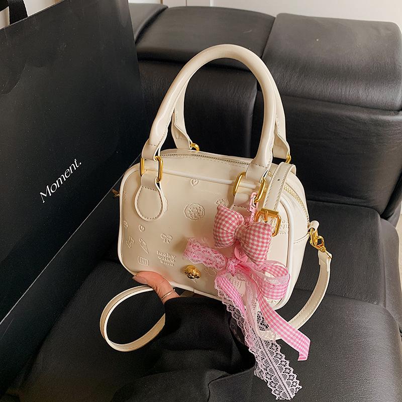 

Модная женская сумка Boston, сумка из искусственной кожи, сумка через плечо, сумка-тоут для ежедневных поездок на работу белый