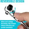 Xiaomi 1/4'' Drive Ratchet Handle 2-in-1 Chrome Vanadium Steel Multi-Purpose Reversible Resilient Head Ratchet Wrench Ratchet Handle
