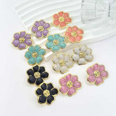 Versatile Stainless Steel Three-Dimensional Flower Stud Earrings