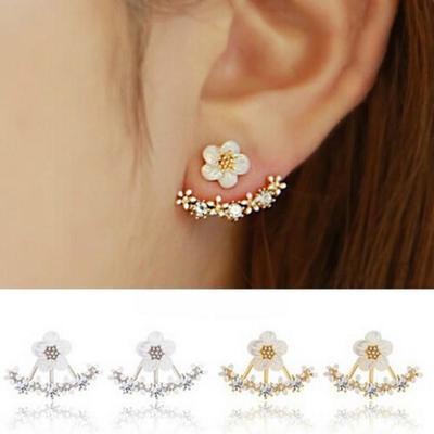 Kristall Ohrstecker Boucle Femme Mode Blumen Ohrringe für Frauen Gold Bijoux Schmuck Mujer