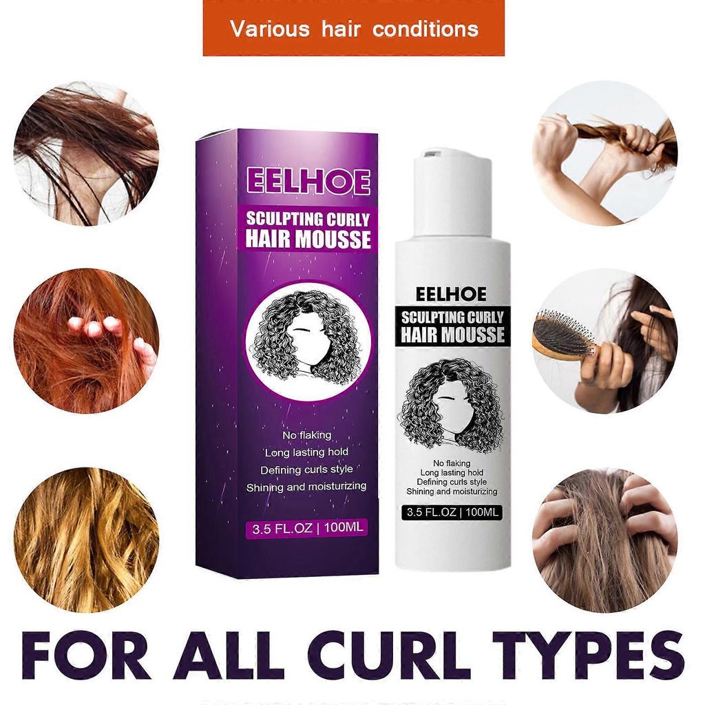 Curl Boost Cream Sculpting Curly Hair Mousse Moisturize Hair Conditioners Curl Enhancer for Women Curly Hair Styling