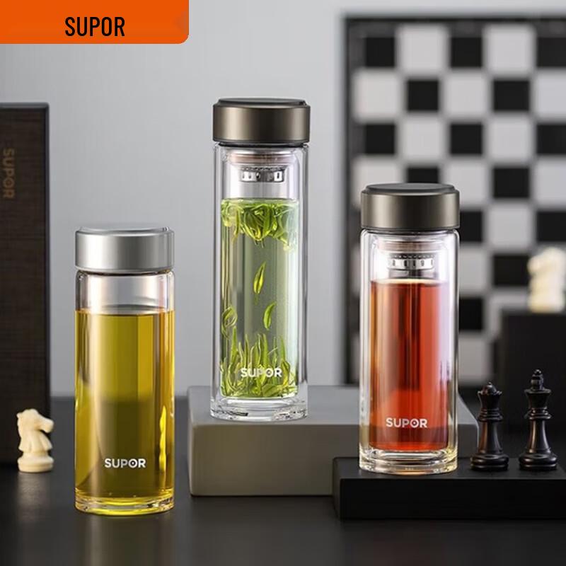 SUPOR Double-Layer Glass Mug