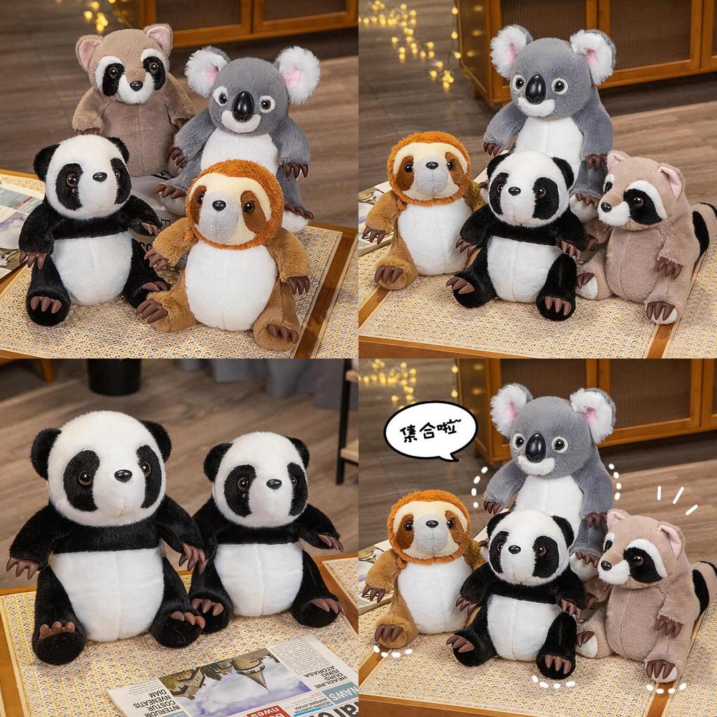 Weiche und kuschelige Panda-, Koala-, Waschbär- und Faultier-Plüschtiere für Mädchen Perfektes Geschenk!