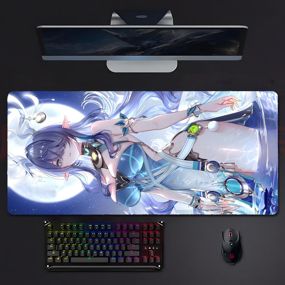 Game Graceful Genshin Impact Lauma Mouse Pad Large Gaming Mousepad With Stitched Edges Thickened Desk Mat Pc