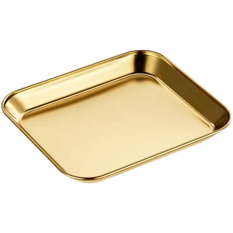 ZISIZ 304 Stainless Steel Square Divided Snack & Side Dish Plate