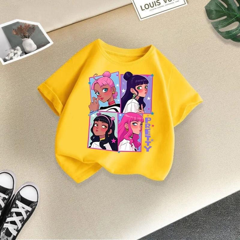 Girls' Short-sleeved T-shirt 2025 Summer New Loose Casual Girls' Top Children's Summer Wear