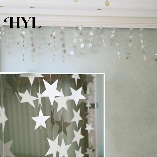 4m Romantische Sterne Papiergirlande Banner Wimpelkette Hochzeit Babyparty Partydeko
