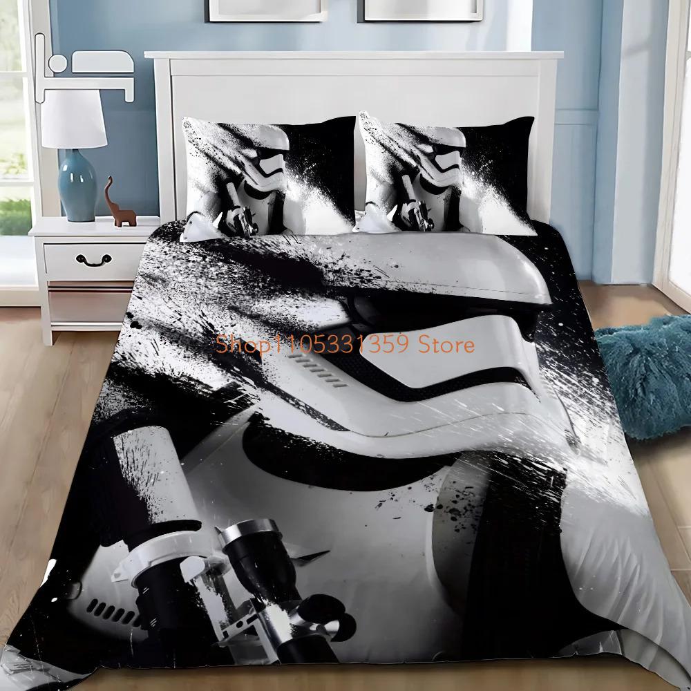 Cartoon W-Wars S-Stars Bedding Set For Children And Adults,3D Printing Duvet Cover Pillowcase Queen King Quilt Cover Suitable