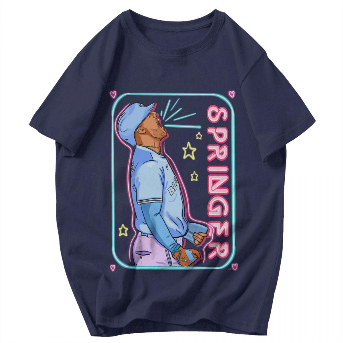 

Men T Shirt Blue George Springer Summer Y2K Graphic Anime Unisex Clothes T Shirts 4XL