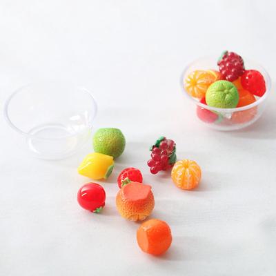 1:12 Puppenhaus Miniatur Transparente Schüssel mit 8 Stück Obst Zubehör Dekoration Spielzeug