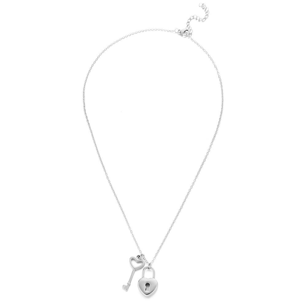 

Трансграничное ожерелье для пары из нержавеющей стали с замком в форме сердца