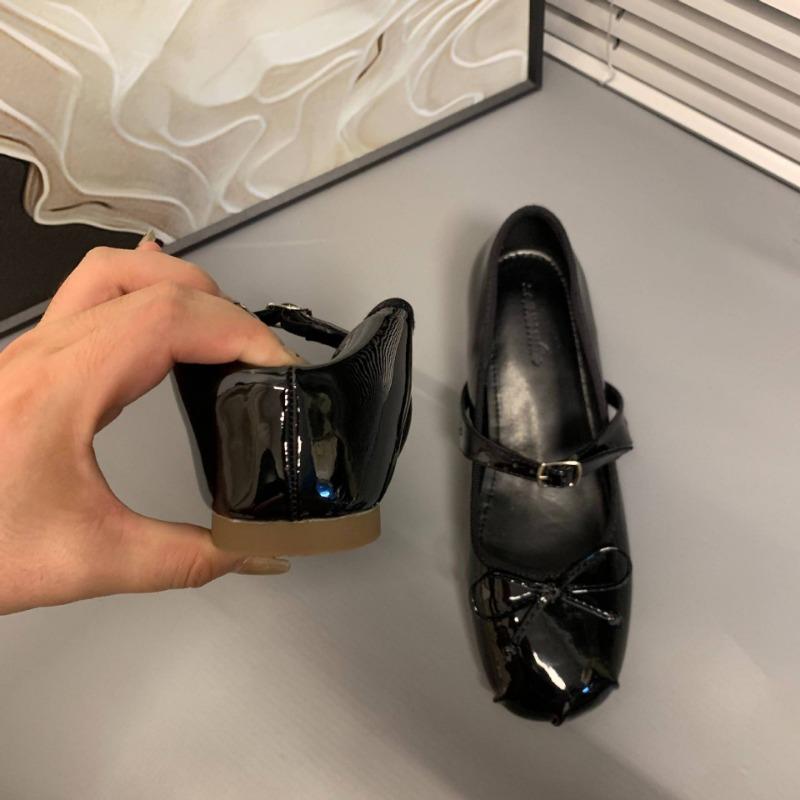 Small man inner height increase 5cm Mary Jane shoes spring and autumn bow word with ballet single shoes women's outer wear