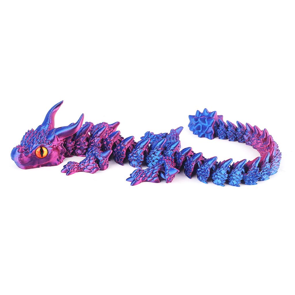 3D Printed Cute and Exquisite Simulated Eyes Double Horned Dragon Treasure Exquisite Creative Handmade Ornament