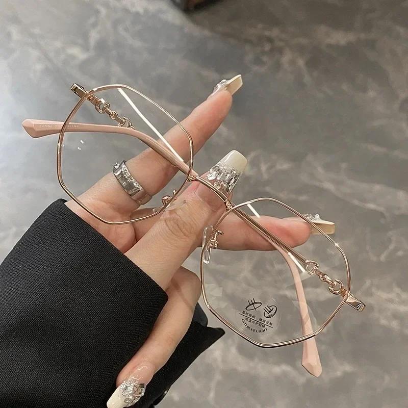 Anti-radiation Glasses for Women Student Glasses Anti-blue Light Oval Frame Computer Glasses Replaceable Lenses