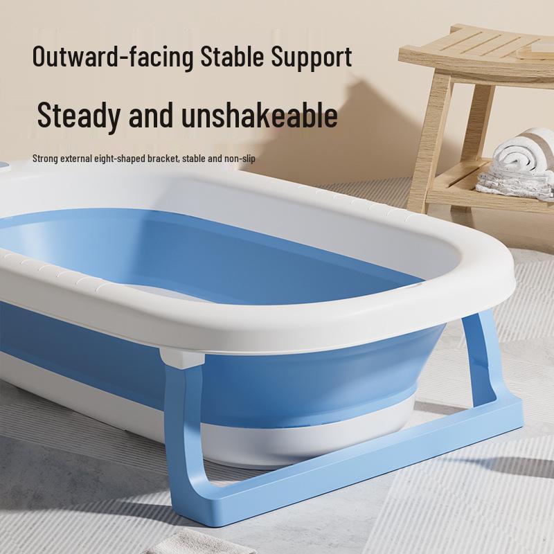 Foldable Baby Bathtub - Large, Sit or Lie for Kids, Newborn Bath Essentials for Home Use