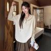 280G Glutinous Rice Velvet, Hooded Solid Color Shirt Women's Thin Spring and Autumn New Loose and Versatile Interior Casual
