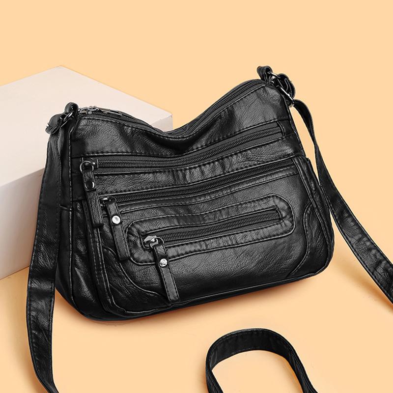 Neue Damen Schultertasche PU Weiches Leder Große Kapazität Umhängetasche Mode Einfach Mehrere Taschen Mehrschichtig Muttertasche für Frauen mittleren Alters