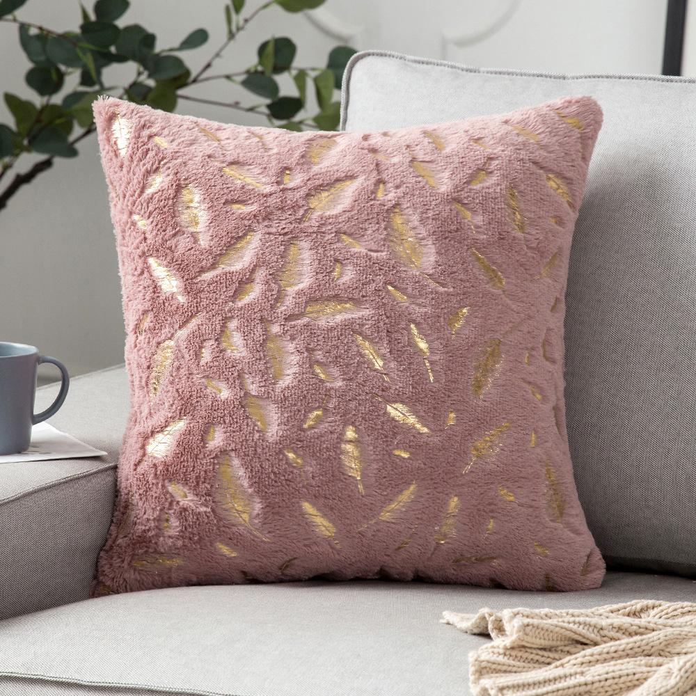 Plush Golden Fur Cushion Cover White 43x43 Decorative Pillow Cover for Sofa Home Decor Pillow Case Gray Black Fur Cushion Cover