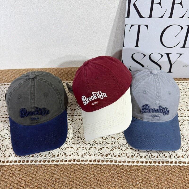 Fashion Hat New Spring and Autumn Double Color Embroidery Baseball Cap Children Soft Top Letter Cap Men's Casual Retro Show Small Face
