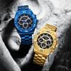 Men'S Watch, Multi-Function Three-Eye Six-Pin, Mineral Glass Mirror Quartz Watch