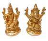Lakshmi Ganesh Idol, Tall Metal Statue, For Pooja Room, Virgin Brass - 7.2 Cm