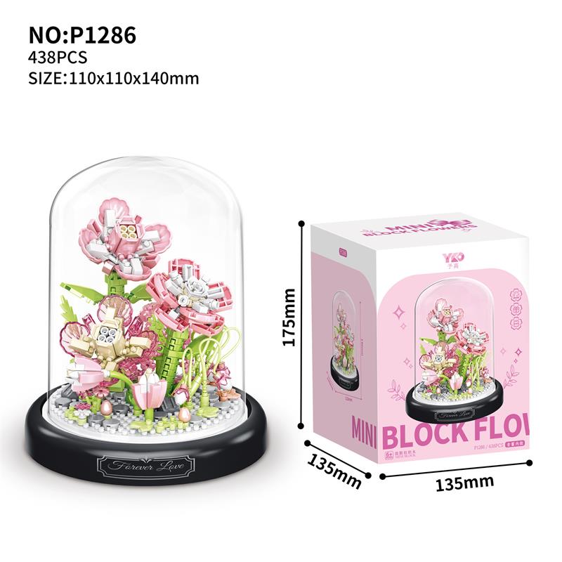Mini Blocks Simulation Flowers Building Bricks Eternal Plant Preserved Fresh Rose Artificial Sakura Adult Toy Gift Girl Present
