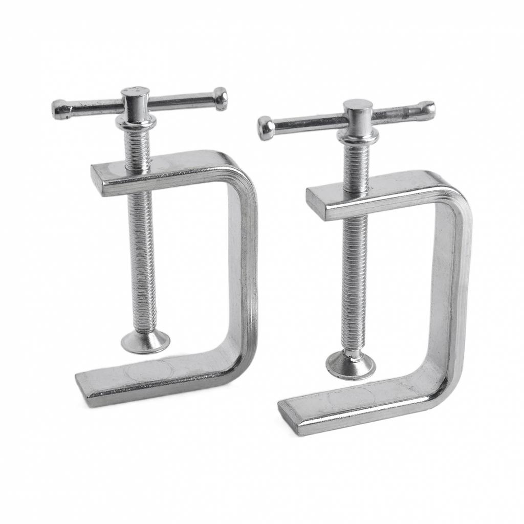 2pcs 50-100mm Woodworking Clamp C-Clamp G-Clamp For Wood Plastic Drilling Fixing