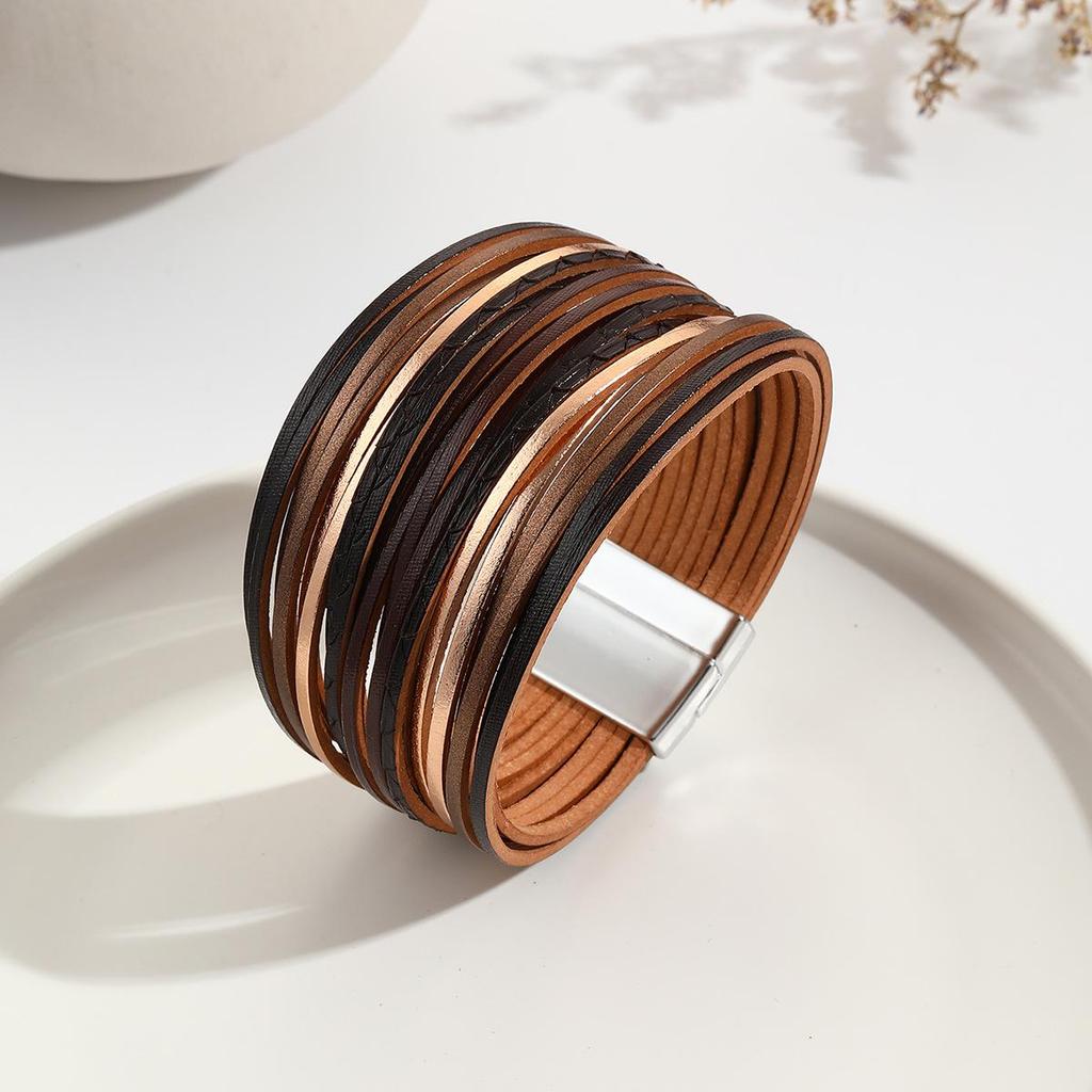 Stylish Embossed Leather Bracelet for Women and Students