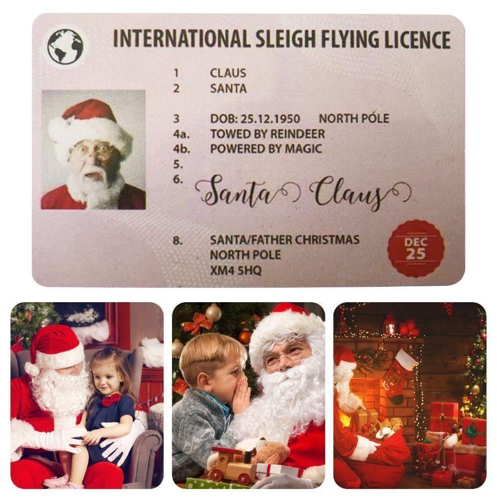 Decoration Sleigh Flying Riding License Christmas Card Christmas Gift Santa Claus Driving License
