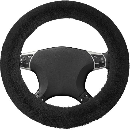 Wuyaoyao Fuzzy Car Steering Wheel Cover, 15'' Soft Auto Steering Wheel Protector For Warm Winter, Elastic Anti-Slip Fluffy Wheel Covers, Car