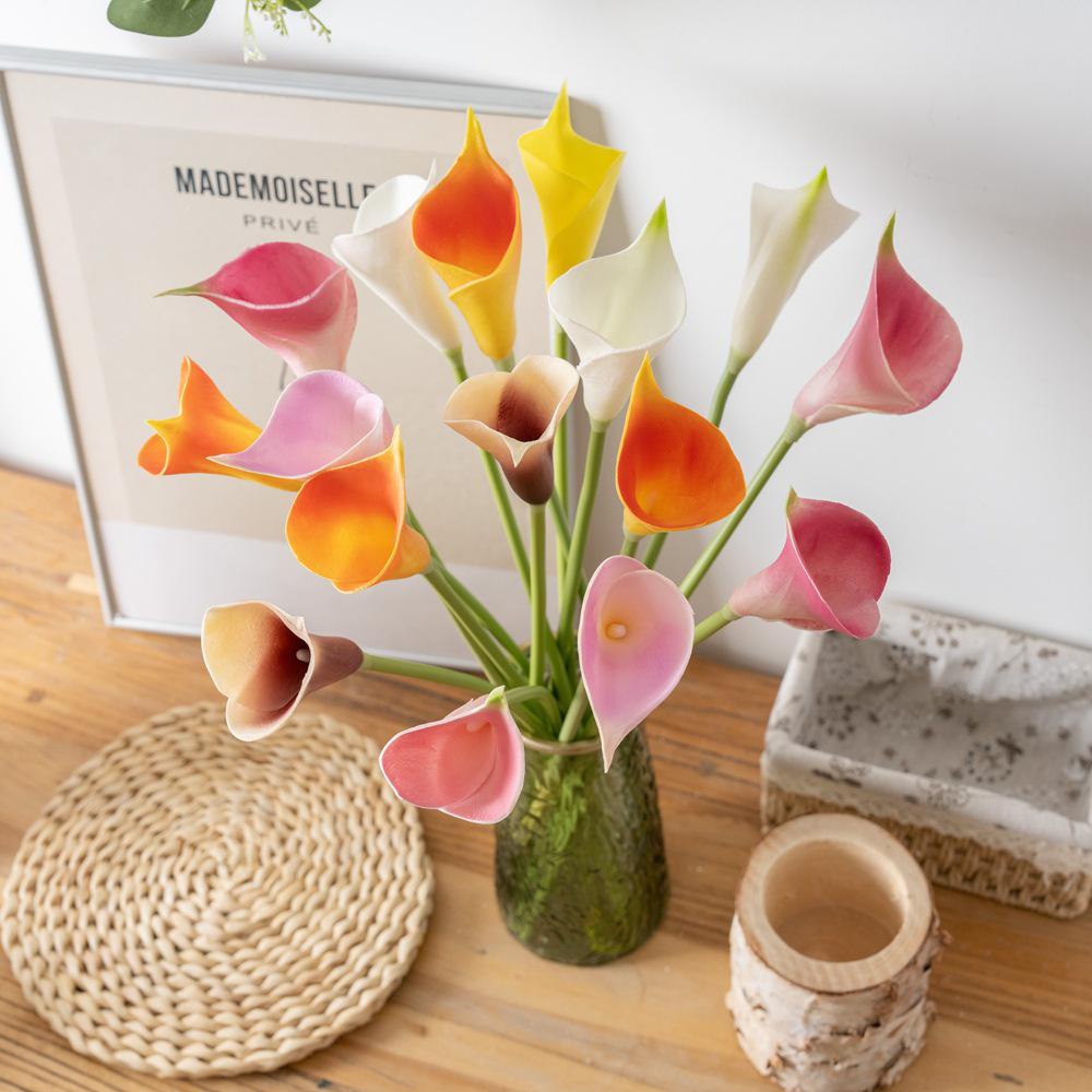 INS Style PU Calla Lily Simulation Flower for Home and Wedding Decor - MW01512