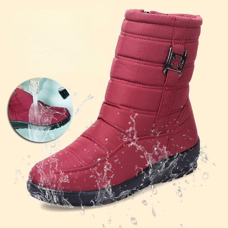 

Непромокаемые женские ботинки, зимняя обувь, зимние ботинки на танкетке, удобные толстые плюшевые теплые ботильоны, женская обувь Botas Mujer