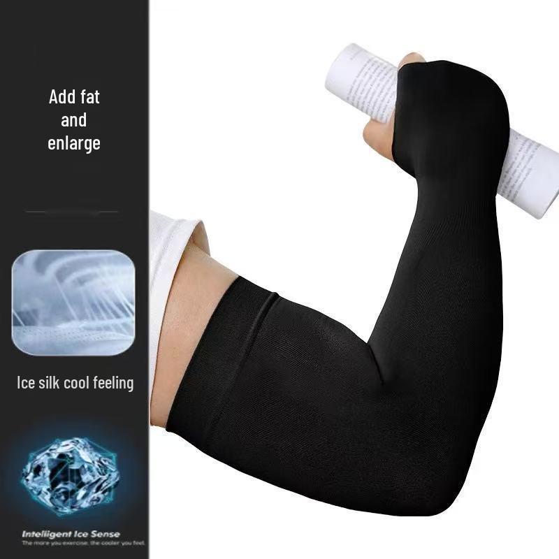 Armstulpen aus Eisseide für Sommerradfahren: Sonnenschutz & Kühlung, Einfarbig