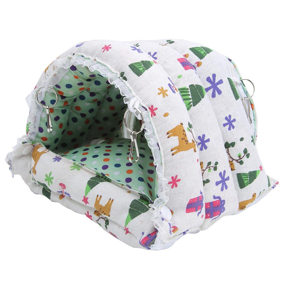 Cotton Fabric White Christmas Pet Hamster Warm Hammock Hanging Tent Nest for Sugar Glider Squirrel Chinchilla Rabbit